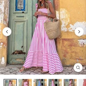 Pink Striped Maxi Dress